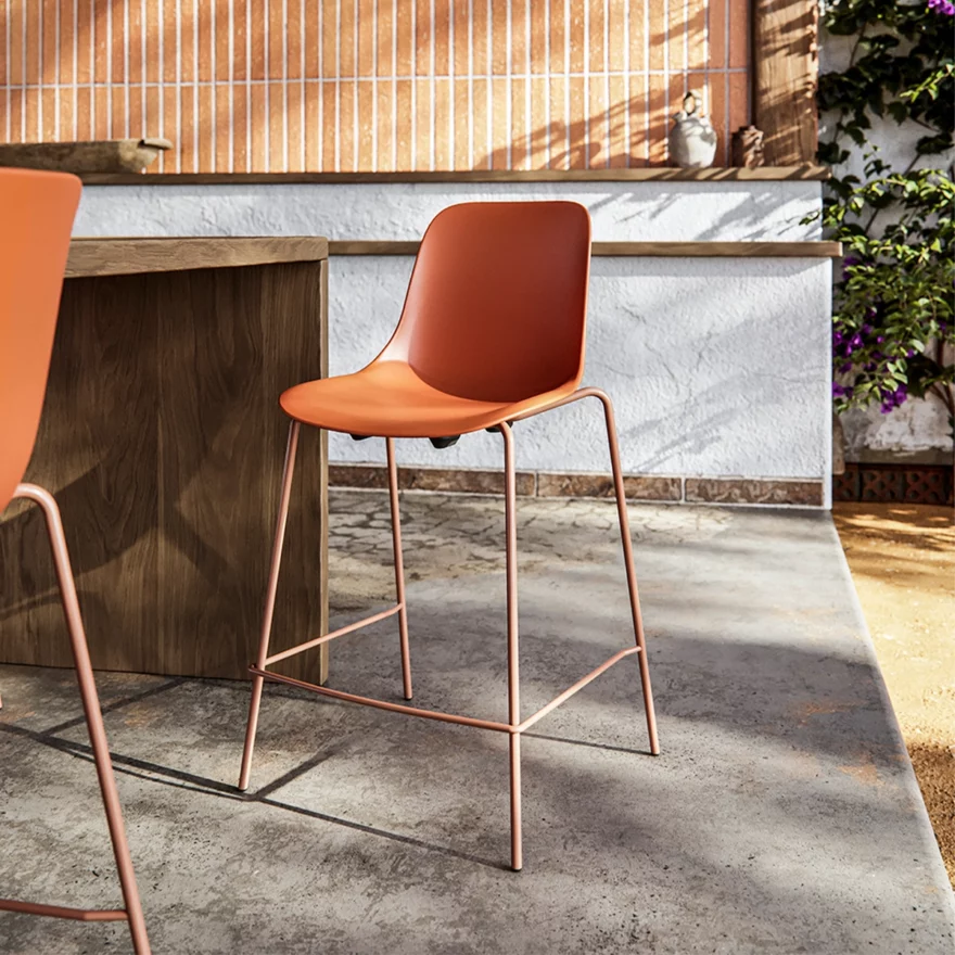 Tabouret Abril petit modèle Terracotta