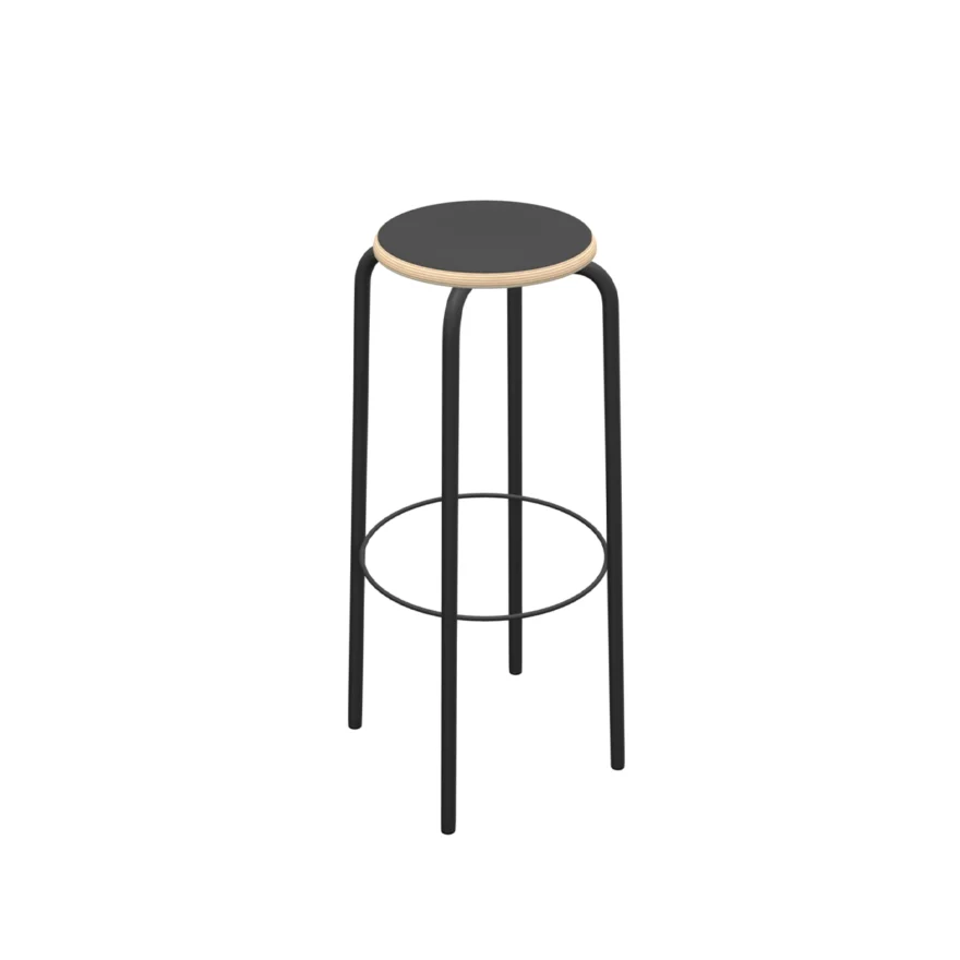 Tabouret Bar Tab College 80 cm noir