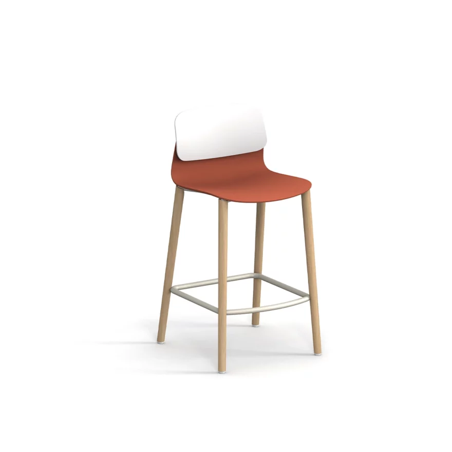 Tabouret Klik bois bas assise polypro